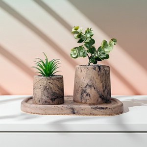 Beton Márvány Szett  kézzel készült beton kaspó szett, márvány effekt, minimal, loft, design, modern, Otthon & Életmód, Dekoráció, Asztal és polc dekoráció, Asztaldísz, Szobrászat, MESKA