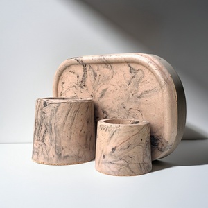 Beton Márvány Szett � kézzel készült beton kaspó szett, márvány effekt, minimal, loft, design, modern - otthon & életmód - dekoráció - asztal és polc dekoráció - asztaldísz - Meska.hu