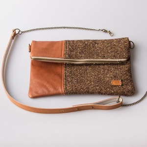 Light brownie - bőr és textil táska -  - Meska.hu