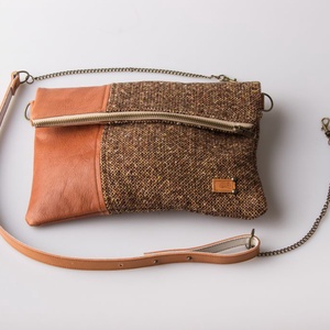 Light brownie - bőr és textil táska -  - Meska.hu