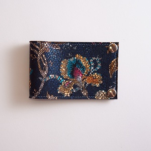 Bőr bérlet tartó - vintage flowery - táska & tok - pénztárca & más tok - kártyatartó & irattartó - Meska.hu