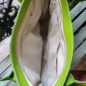 Kiwi green for work - marhabőr shopper - táska & tok - kézitáska & válltáska - nagy pakolós táska - Meska.hu