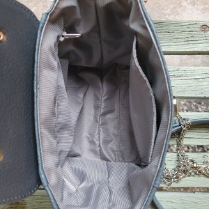 Utolsó darab Mini city steel blue - marhabőr válltáska - táska & tok - kézitáska & válltáska - válltáska - Meska.hu