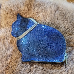 My cat - Bleu -  bőr apró tartó - táska & tok - pénztárca & más tok - aprópénztartó - Meska.hu