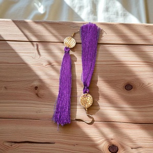  Purple long - fülbevaló nemesacél szerelékkel - Meska.hu