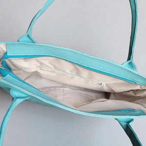 Bright blue for work - marhabőr shopper - táska & tok - kézitáska & válltáska - nagy pakolós táska - Meska.hu