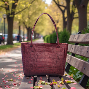 Bordoux crock for work - marhabőr shopper - táska & tok - kézitáska & válltáska - nagy pakolós táska - Meska.hu