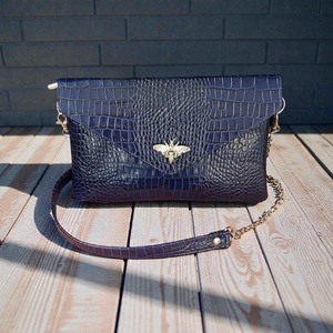 Dark blue crock - marhabőr táska - táska & tok - kézitáska & válltáska - alkalmi táska - Meska.hu