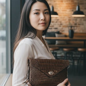 Dark brown crock - marhabőr táska - táska & tok - kézitáska & válltáska - alkalmi táska - Meska.hu