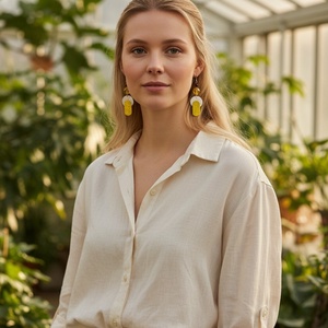 Paradisa collection 3 - bőr, gyöngy és nemesacél fülbevaló  - ékszer - fülbevaló - lógó fülbevaló - Meska.hu