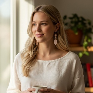 Paradisa collection 8 - bőr, gyöngy és nemesacél fülbevaló  - Meska.hu