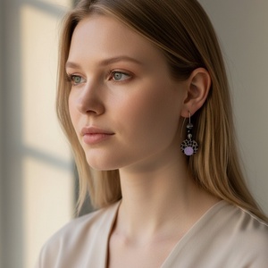 Paradisa collection 10 - bőr, gyöngy és nemesacél fülbevaló  - ékszer - fülbevaló - lógó fülbevaló - Meska.hu