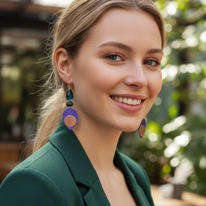 Paradisa collection 12 - bőr, gyöngy és nemesacél fülbevaló  - ékszer - fülbevaló - lógó fülbevaló - Meska.hu