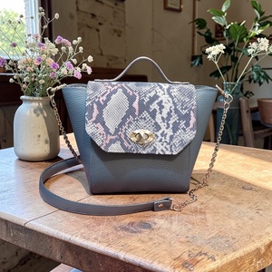 MIDI city blue snake - marhabőr válltáska - Meska.hu