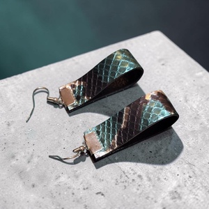 Drop theory - metal snake - fülbevaló nemesacél szerelékkel - ékszer - fülbevaló - lógó fülbevaló - Meska.hu