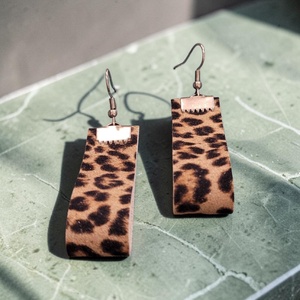 Drop theory - leopard - fülbevaló nemesacél szerelékkel - Meska.hu