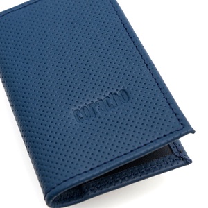 Blue Wallet Small - Kék perforált marhabőr kártyatartó - kistárca - Meska.hu