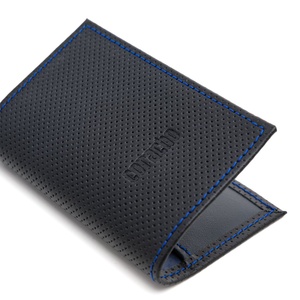 Black Wallet Small - Fekete perforált marhabőr kártyatartó - kistárca - táska & tok - pénztárca & más tok - pénztárca - férfi pénztárca - Meska.hu