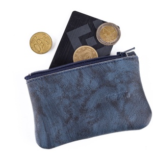 Coin blue painted - bőr aprótartó kék festett - Meska.hu