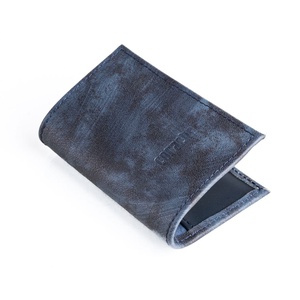 Blue Paint Wallet Small - Kék festett marhabőr kártyatartó - kistárca, Táska & Tok, Pénztárca & Más tok, Pénztárca, Férfi pénztárca, Bőrművesség, Varrás, MESKA