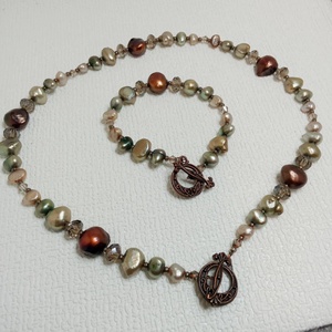 Modern elegancia - tenyésztett gyöngy szett - ékszer - ékszerszett - Meska.hu
