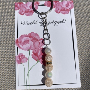 Kézzel készített kulcstartó ásvány gyöngyből - táska & tok - kulcstartó & táskadísz - kulcstartó - Meska.hu