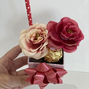 Rózsa csoki box - otthon & lakás - dekoráció - virágdísz és tartó - virágbox, virágdoboz - Meska.hu