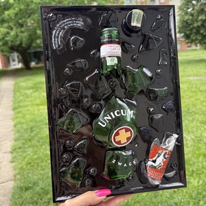 Alkoholos üveg gyantába öntve - otthon & életmód - dekoráció - dísztárgy - Meska.hu