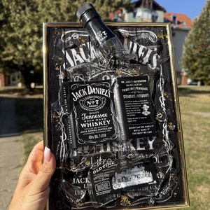 Jack Daniels Gyanta Kép alkoholos üveggel - otthon & életmód - dekoráció - asztal és polc dekoráció - díszüveg - Meska.hu