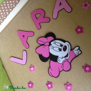 dekorgumi ajtó dekoráció: Név + figura - baby Minnie -  - Meska.hu