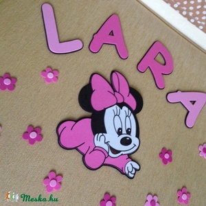 dekorgumi ajtó dekoráció: Név + figura - baby Minnie -  - Meska.hu