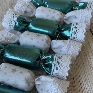 10db-os textil szaloncukor csomag - karácsony - karácsonyi lakásdekoráció - karácsonyfadíszek - Meska.hu