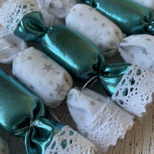 10db-os textil szaloncukor csomag, Karácsony, Karácsonyi lakásdekoráció, Karácsonyfadíszek, Varrás, MESKA