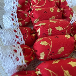 10db-os textil szaloncukor csomag - karácsony - karácsonyi lakásdekoráció - karácsonyfadíszek - karácsonyi lakásdekoráció - Meska.hu