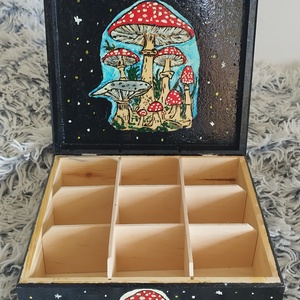 Fadoboz,  Teadoboz  pillangós gombás - otthon & életmód - dekoráció - asztal és polc dekoráció - díszdoboz - Meska.hu