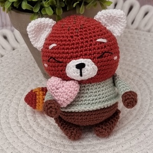 Red Panda babacsörgő - játék & sport - 3 éves kor alattiaknak - csörgő - Meska.hu
