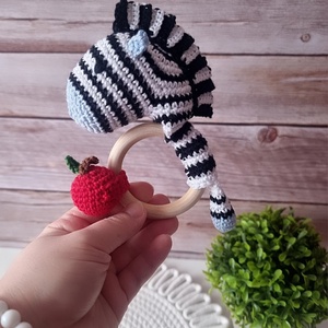Zebra babacsörgő , Játék & Sport, 3 éves kor alattiaknak, Csörgő, Horgolás, MESKA