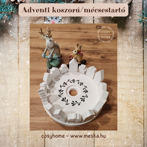 Egyedi adventi koszorú / mécsestartó, Karácsony, Adventi díszek, Adventi koszorú, Gipszöntés, MESKA