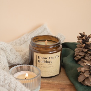 Karácsonyi Illatgyertya, Fűszeres Szójaviasz Gyertya, Home For The Holidays Soy Candle, Édes Narancsos Fürdőbomba - szépségápolás - kozmetikai ajándékcsomag - Meska.hu