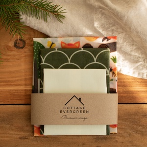 Méh Viaszos Kendő, Méhviaszos Kendő Csomag, Zero Waste Karácsonyi Ajándék, Környezetbarát, Beeswax Wrap - Meska.hu