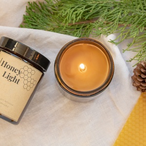 Tégelyes Méhviasz Gyertya, Ajándék nőknek, Karácsonyi, Szülinapi Ajándék, Illatmentes Gyertya Viaszból, Beeswax Candle - otthon & életmód - gyertya, illat, aroma - gyertya - Meska.hu