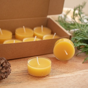Méhviasz teamécses, Ajándék nőknek, Karácsonyi, Szülinapi Ajándék, Illatmentes Gyertya Viaszból, Beeswax Candle, Otthon & Életmód, Gyertya, illat, aroma, Gyertya, Gyertya-, mécseskészítés, MESKA