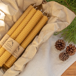 Méhviasz Gyertya, Karácsonyi Szálgyertya, Szülinapi Ajándék, Illatmentes Gyertya Méhviasz Lapokból, Beeswax Candle, Otthon & Életmód, Gyertya, illat, aroma, Gyertya, Gyertya-, mécseskészítés, MESKA