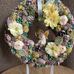 Tavaszi pasztell ajtó dísz  - otthon & életmód - dekoráció - asztal és polc dekoráció - asztaldísz - Meska.hu