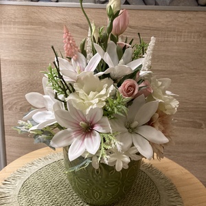 Virágos asztal dísz  - otthon & életmód - dekoráció - asztal és polc dekoráció - dekorációs tál, tartó - Meska.hu