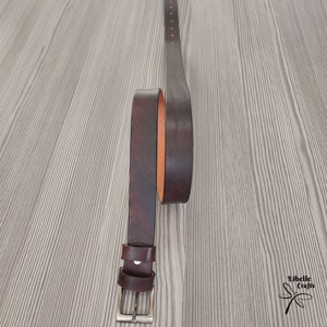 Sötétbarna csíkozott mintájú öv, , , MESKA