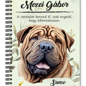 Személyre szabható - Sharpei portré mintás A6-os füzet, Otthon & Életmód, Papír, írószer, Jegyzetfüzet & Napló, , MESKA