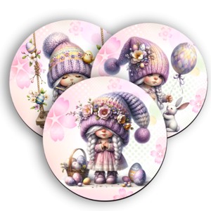 3 db cuki húsvéti manólány kör alakú alátét szett (#25), , , MESKA