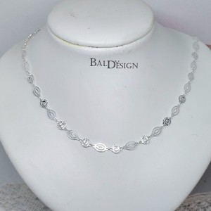 Ezüst ovális áttört mintájú nyaklánc, Ékszer, Nyaklánc, Medál nélküli nyaklánc, Ékszerkészítés, MESKA