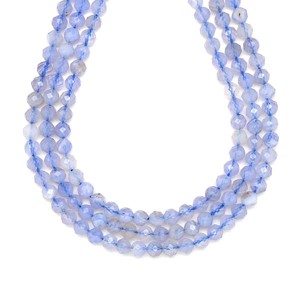 Kalcedon fazettált golyó 5-6mm ékszerkészítő alapanyag (füzér), Kellékek & szerszámok, Ásvány alapanyag, Ásványfüzér, , MESKA